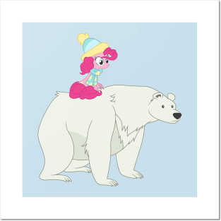 Pinkie Pie riding a polar bear Posters and Art